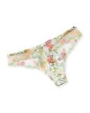 Bouquet Tropical Embroidered Thong, Multi Pattern