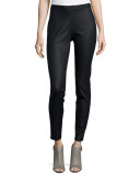 Coated Stretch Denim Leggings, Black, Plus Size  