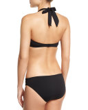 Keyhole-Front Swim Top, Black