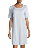 Cotton Deluxe Short-Sleeve Big Sleepshirt, Blue Glow