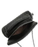 Intrecciato Small Chain Crossbody Bag, Black