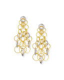 18K Gold Hawaii Circle Earrings with Diamonds