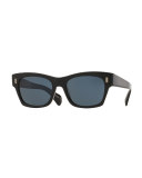 71st Street Square Sunglasses, Black/Blue