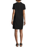 Lisbona Short-Sleeve Textured Shift Dress