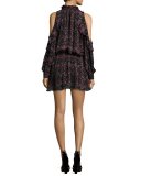 Williams Floral-Print Cold-Shoulder Blouson Dress