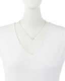 18k White Gold Diamond Solitaire Pendant Necklace with Pave Halo, 1.03ctw G/SI2