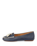 Terra Tassel Leather Loafer, Midnight/Platinum