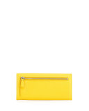Saffiano Continental Flap Wallet, Yellow (Sole)