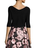 Claire 3/4-Sleeve V-Neck Knit Top