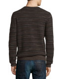 Blurred-Stripes Merino Wool Long-Sleeve Sweater