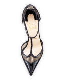 Miss Early Patent 100mm Red Sole Pump, Black