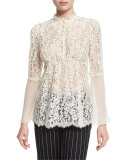 Cynthia Floral-Lace Babydoll Top