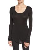 Francois Long-Sleeve Knit Top, Black