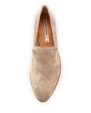 Calista Suede Slip-On Oxford, Cognac
