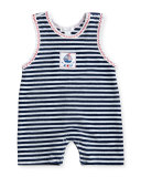 Seven Seas Striped Terry Overalls, Blue, Size 3-24 Months