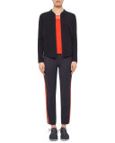 Short-Sleeve Mesh-Knit Top, Rust