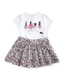 perfectly polished playsuit w/ floral poplin skirt, white, size 12-24 months