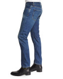 Regular-Fit Vintage Wash Selvedge Denim Jeans, Blue