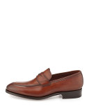 Almond-Toe Penny Loafer, Brown