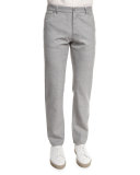 Rustic Five-Pocket Wool Pants, Light Gray