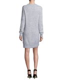 Wool-Blend Crewneck Sweater Dress, Pearl Heather