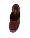 Suede Wedge Espadrille Mule Sandal