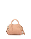Mini Rockie Leather Satchel Bag, Truffle/Silver