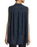 Sleeveless Mock-Neck Sweater, Indigo