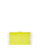Lara Acrylic Backlit Clutch Bag, Acid Yellow/Nude