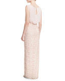 Chiffon-Top Lace-Skirt Gown, Petal 