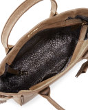 Penelope Small Leather & Suede Tote Bag, Taupe