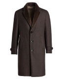 Topcoat w/Mink Fur Collar, Light Brown