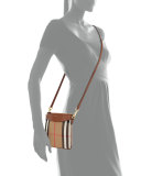 House Check Crossbody Bag, Tan