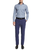 Glen-Plaid Long-Sleeve Sport Shirt