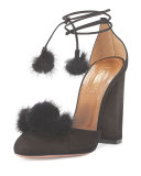 Wild Russian Mink Fur Pump, Urban Gray