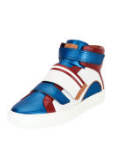 Herick Leather High-Top Sneaker, American Flag