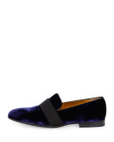 Baluan Velvet Loafer, Navy