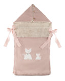 Knit Kitty Sleep Sack w/ Faux-Fur Lining, Pink