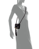 Polly Leather Crossbody Bag, Black