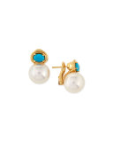 Aura South Sea Pearl & Turquoise Earrings