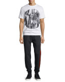 Woodgrain-Print Short-Sleeve T-Shirt