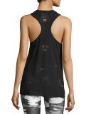 Emoji Burnout Racerback Tank Top, Black