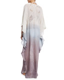 Lima Long-Sleeve Ombre Caftan Coverup, Tide