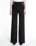 Tuffni High-Waist Wide-Leg Sailor Pants, Black