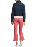 Le Color Crop Mini Boot-Cut Jeans, Crimson