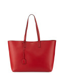 Large Shopping Tote Bag w/ Painted Edges, Red/Black