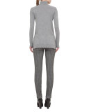 Turtleneck Vented-Hem Sweater, Cliff