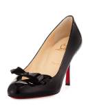 Vinodo Patent Bow 85mm Red Sole Pump