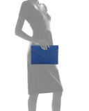 Leo Saffiano Envelope Clutch Bag, Cobalt 