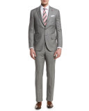 Check Aquaspider Super 160s Wool Two-Piece Suit, Gray